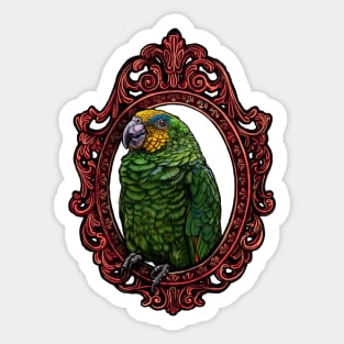 Bird Cameo: Orange Winged Amazon Parrot Sticker